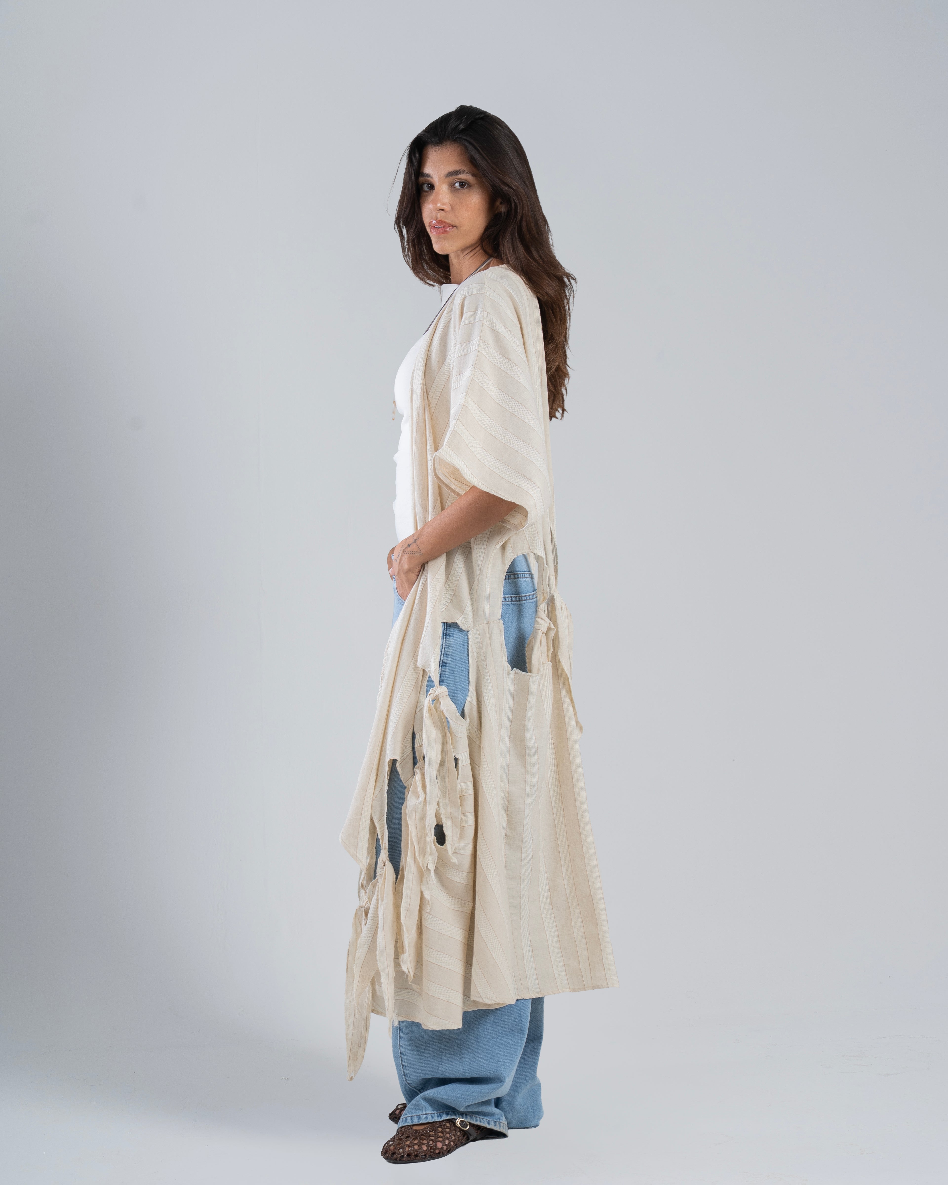 The Knots Cardigan in Beige