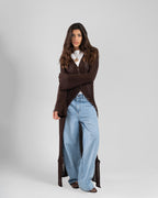 The Crochet Cardigan in Brown