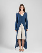 The Crochet Cardigan in Blue