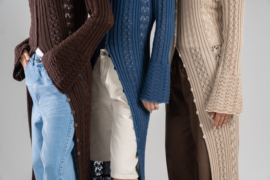 The Crochet Cardigan in Blue