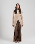 The Crochet Cardigan in Beige