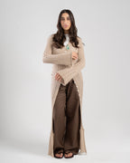 The Crochet Cardigan in Beige