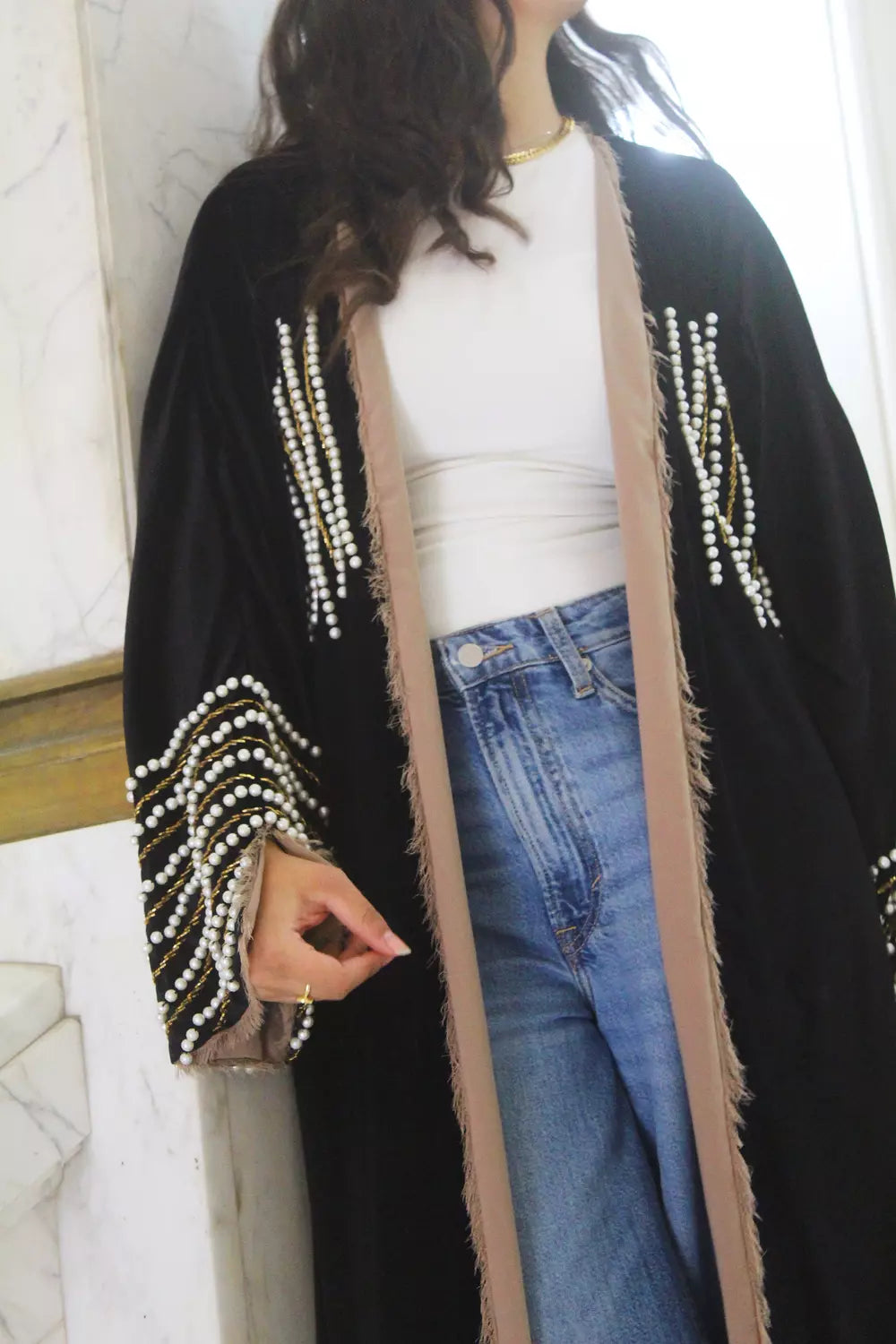 Beaded Lail Abaya Kaftan