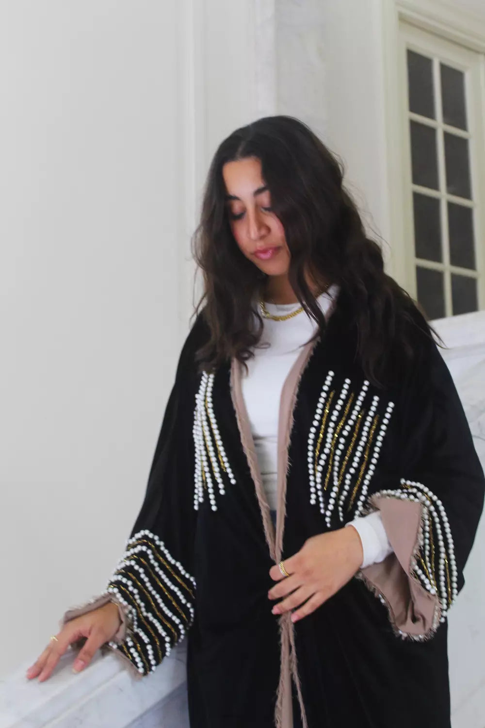 Beaded Lail Abaya Kaftan